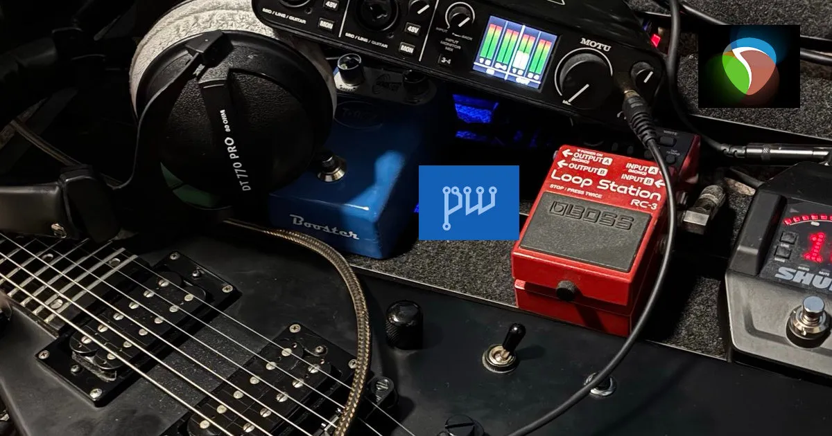 Title image: Guitarix, Reaper, and PipeWire logos, with a guitar in the background.